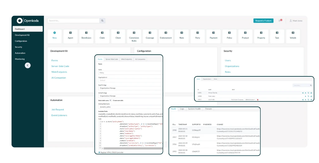 user friendly interface openkoda