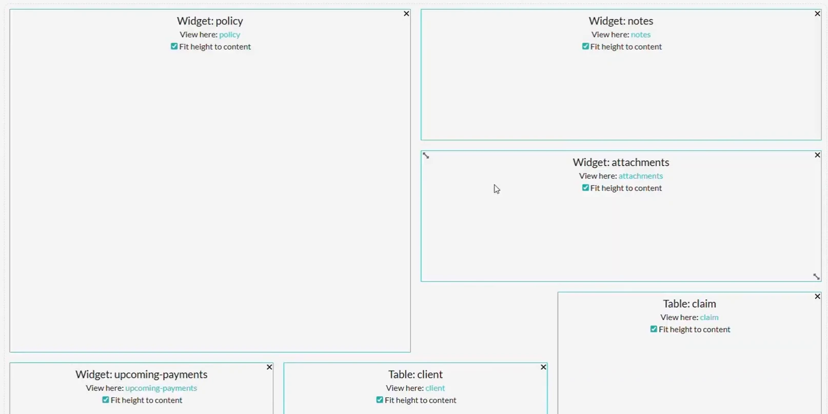 custom policy dashboard