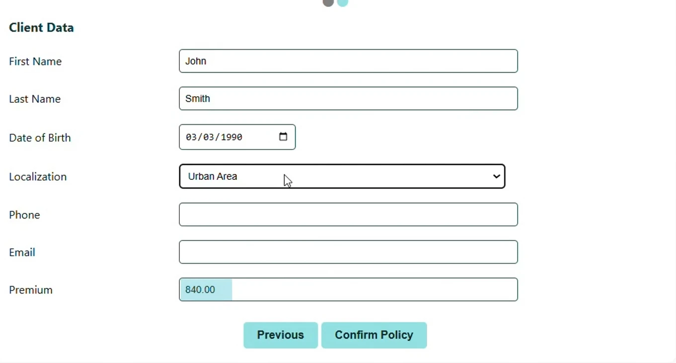 how to build embedded insurance form for car insurance