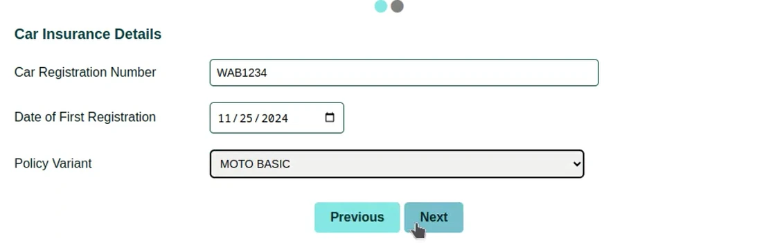 embedded quote form for car insurance