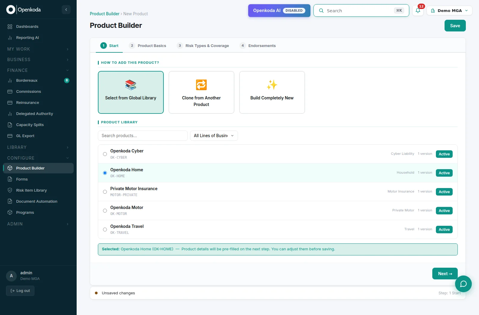 Embeddable quote-and-buy form built in Openkoda for a partner checkout