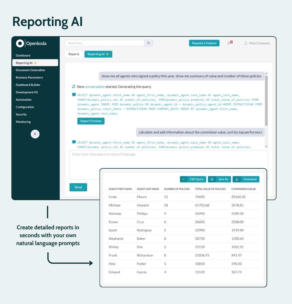 reporting ai openkoda