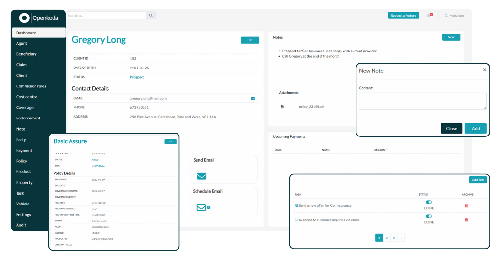 Openkoda custom insurance software development