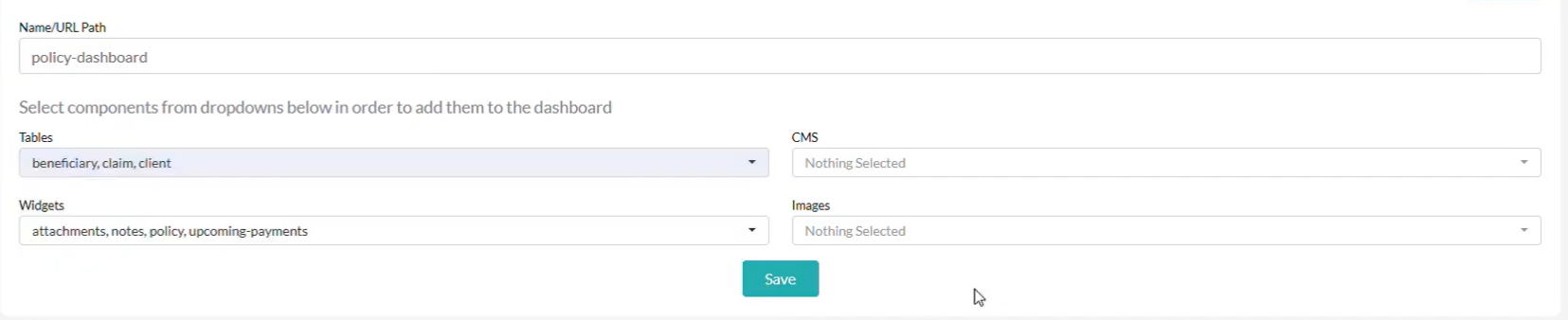 custom policy dashboard