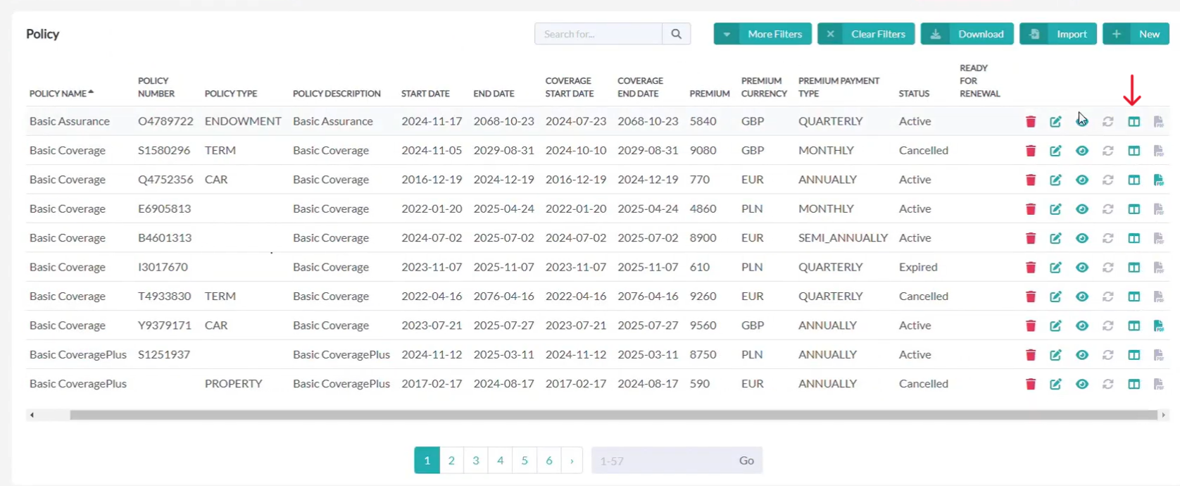 custom policy dashboard