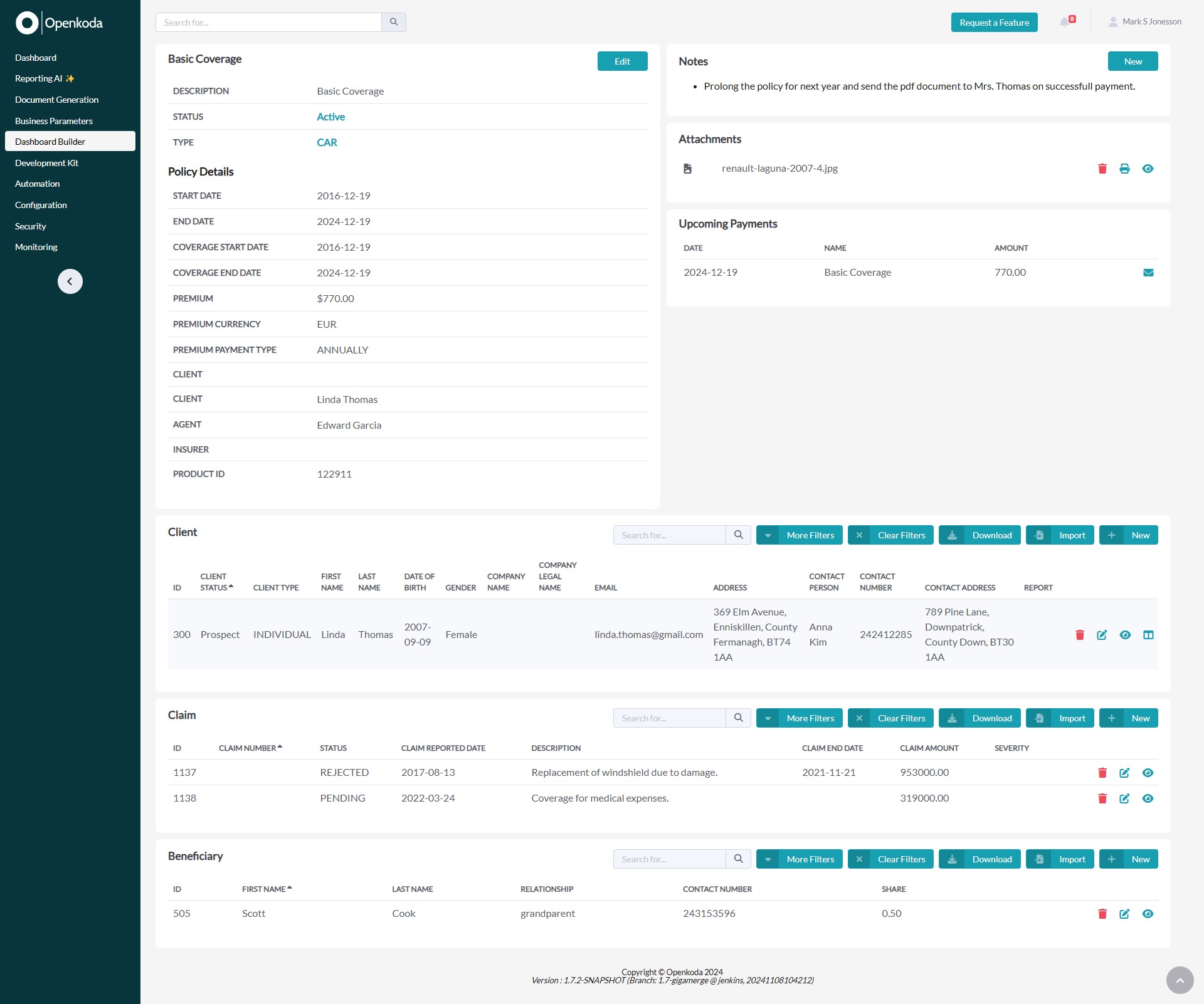 custom policy dashboard